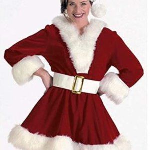 Mrs Claus Pixie outfit sz 8-10 w/Black Belt, Hat